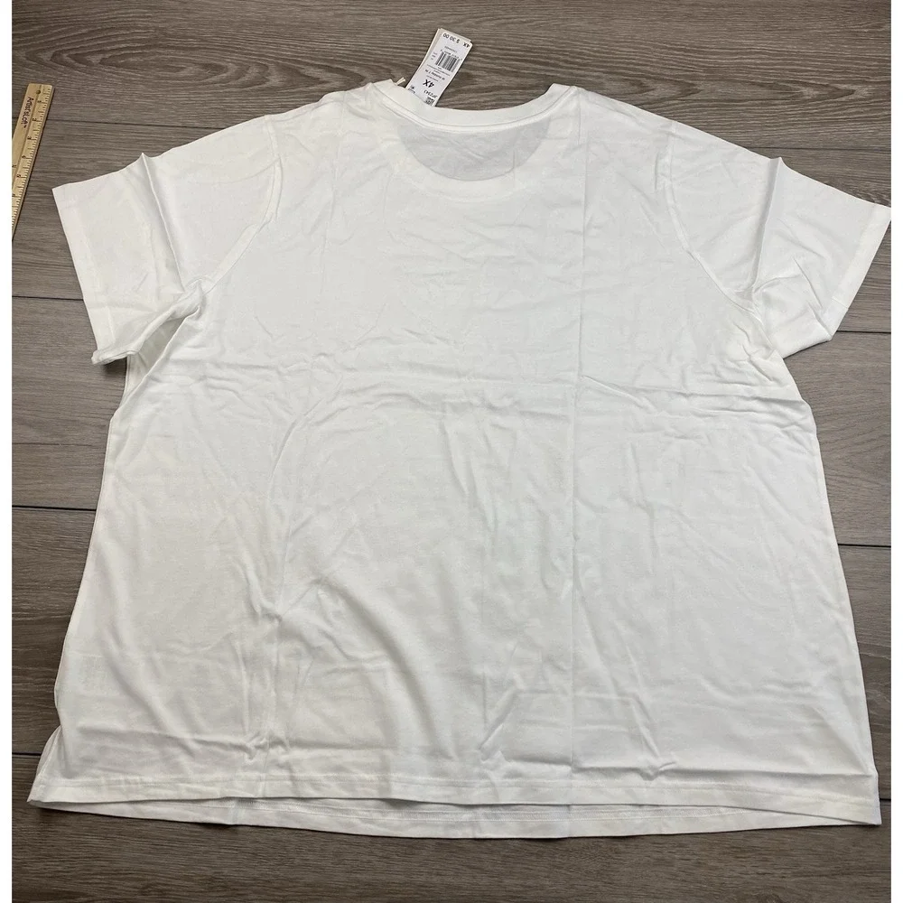 Adidas Women's Short Sleeve Holiday Logo T Shirt White Size 4X New - Picture 4 of 9